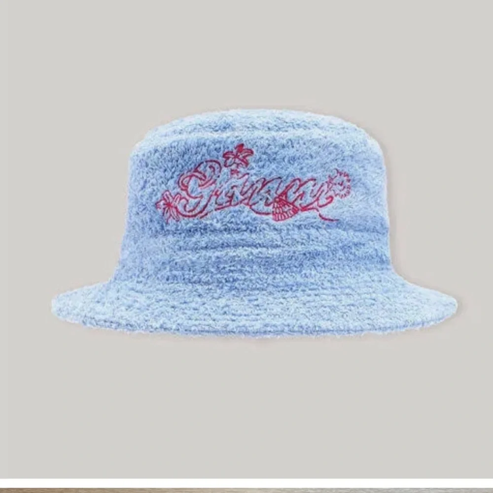 NWOT GANNI Beach Terry Bucket Hat Blue Size M/L